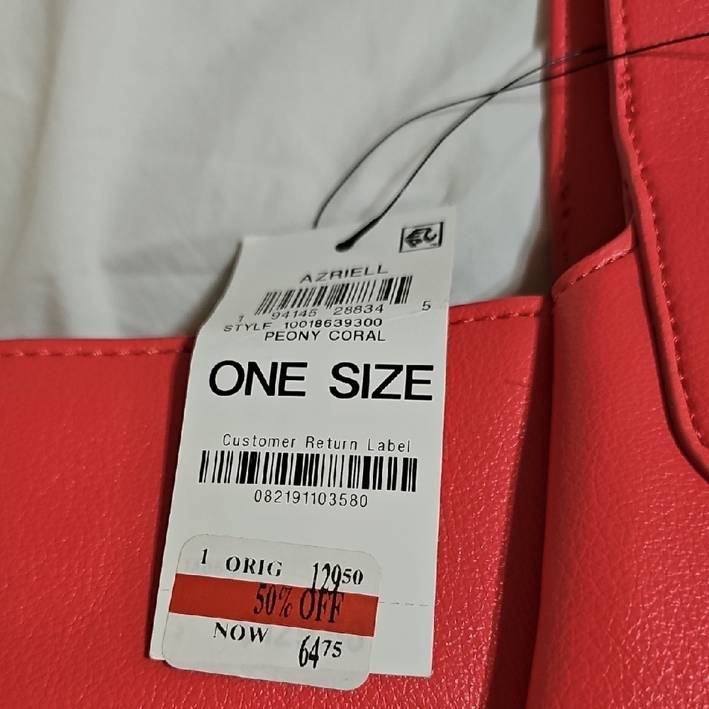 On 34th Peony Coral Women's Tote Bag - Picture 2 of 6